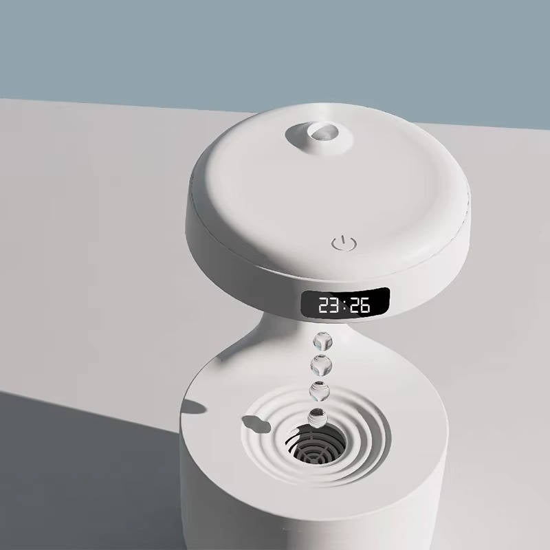 Kleiner Luftbefeuchter mit Wasserspiel-Effekt für Schlafzimmer, Büro und Wohnzimmer – ca. 800 ml Tank, bis 8 Std., leise unter 36 dB, USB-C