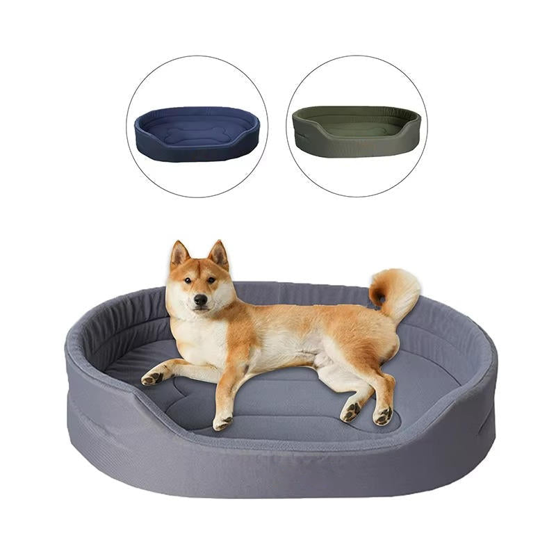 Haustierbett in Nestform mit erhöhtem Rand für drinnen – 40 × 30 bis 100 × 65 cm, Fleece-Oberseite, wasserdichte Oxford-Unterseite, 3 Farben
