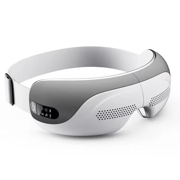 Augenmassagegerät mit Wärme, Luftpolstern und Bluetooth-Lautsprecher für zu Hause und Reisen – 5 Programme, 15-Min.-Timer, faltbar, USB-Akku
