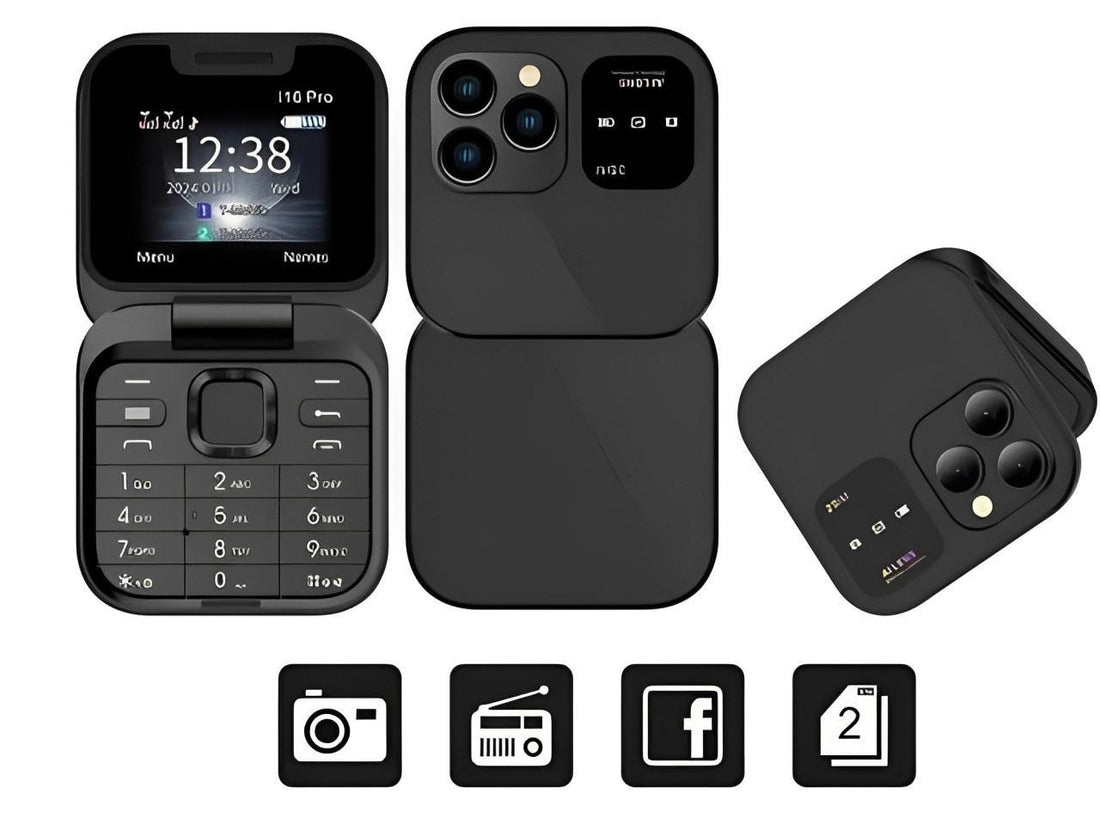Kompaktes Klapphandy mit Dual-SIM und 1,77-Zoll-Display für Telefonie und Alltag – Kamera, UKW-Radio, Taschenlampe, Bluetooth, 1000 mAh, 4 Farben