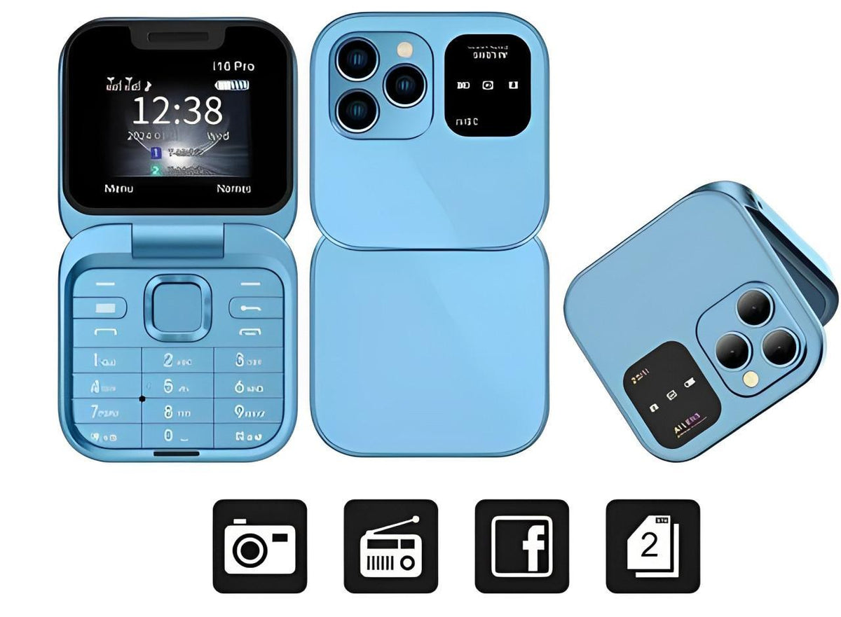 Kompaktes Klapphandy mit Dual-SIM und 1,77-Zoll-Display für Telefonie und Alltag – Kamera, UKW-Radio, Taschenlampe, Bluetooth, 1000 mAh, 4 Farben