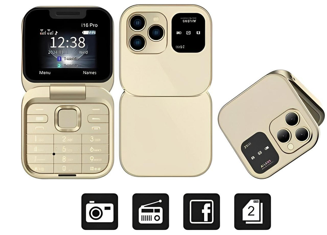 Kompaktes Klapphandy mit Dual-SIM und 1,77-Zoll-Display für Telefonie und Alltag – Kamera, UKW-Radio, Taschenlampe, Bluetooth, 1000 mAh, 4 Farben