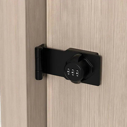 Schlüssellose Überfalle mit Zahlenschloss für Türen und Schränke in Wohnung und Büro – 3-stelliger änderbarer Code, Scharnier, Silber oder Schwarz