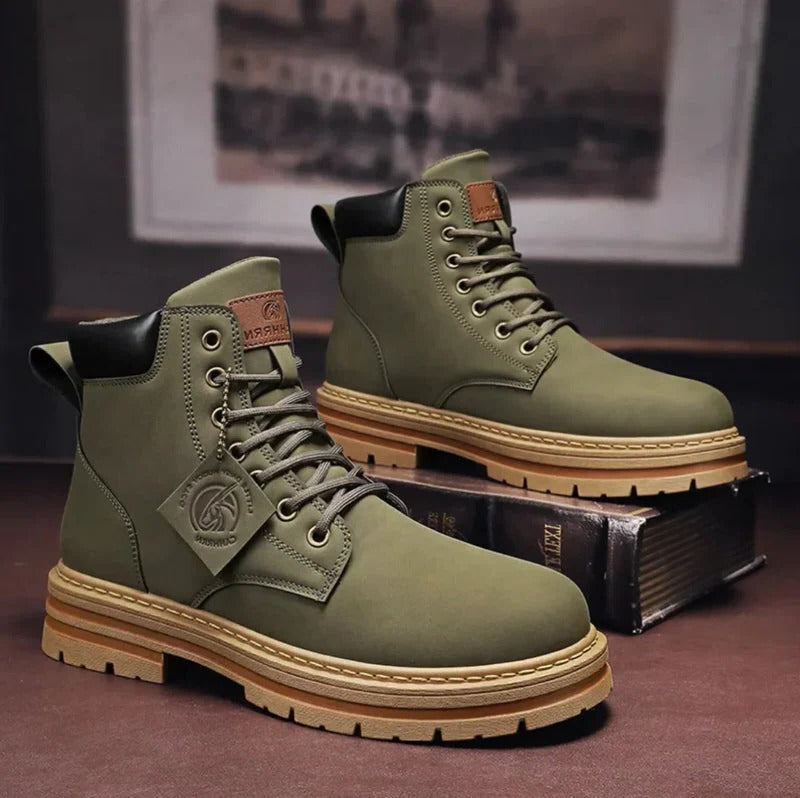 Wasserdichte Schnürstiefel für Herren aus Leder mit Komfortsohle für Regen und Schnee – rutschfeste Sohle, Größe 6 bis 15, 4 Farben