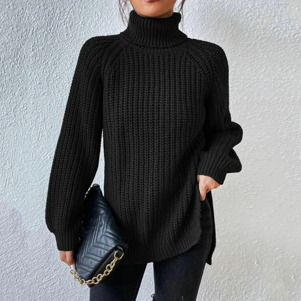Rollkragenpullover mit lockerer Passform für kühle Tage und als warme Schicht im Winter – S bis 3XL, in Schwarz, Weiß, Rot, Lila oder Grau