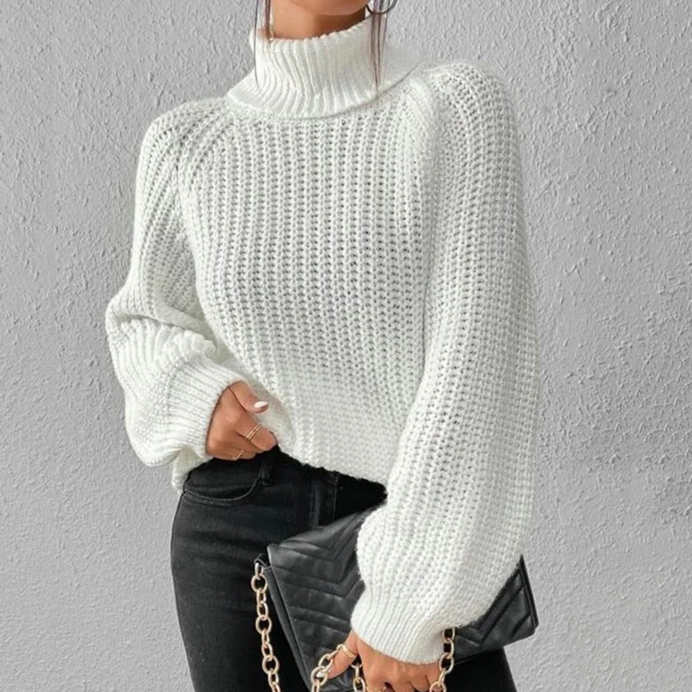 Rollkragenpullover mit lockerer Passform für kühle Tage und als warme Schicht im Winter – S bis 3XL, in Schwarz, Weiß, Rot, Lila oder Grau