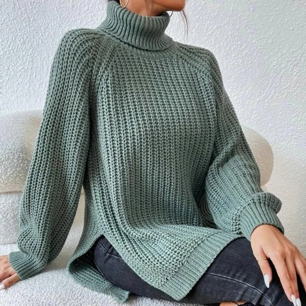 Rollkragenpullover mit lockerer Passform für kühle Tage und als warme Schicht im Winter – S bis 3XL, in Schwarz, Weiß, Rot, Lila oder Grau