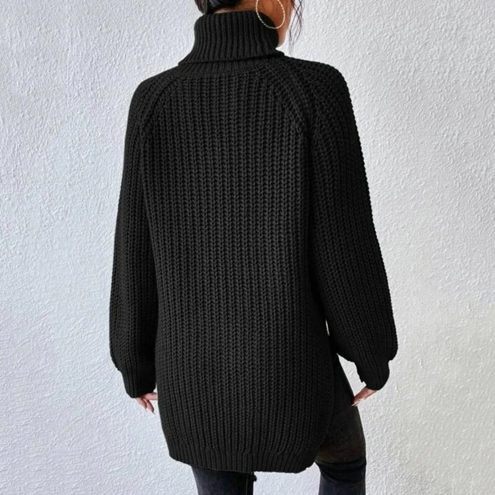 Rollkragenpullover mit lockerer Passform für kühle Tage und als warme Schicht im Winter – S bis 3XL, in Schwarz, Weiß, Rot, Lila oder Grau