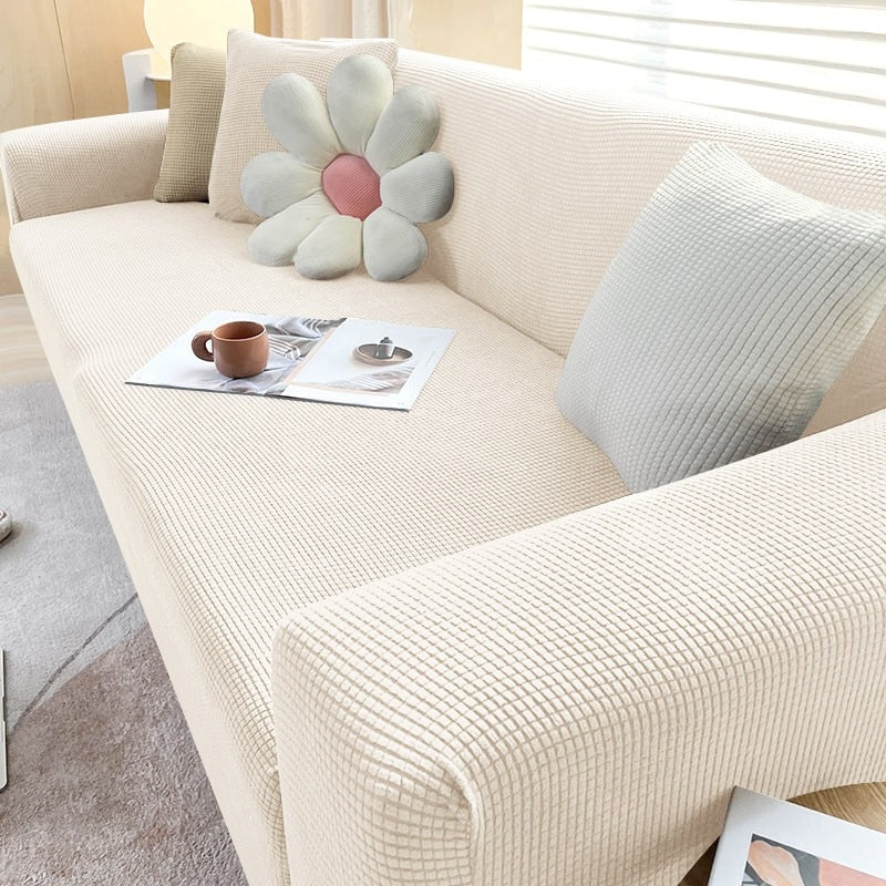 Elastischer Sofabezug als Schutzhülle für Sofa und Couch im Wohnzimmer – dehnbar, zum Überziehen, maschinenwaschbar, in 10 Farben