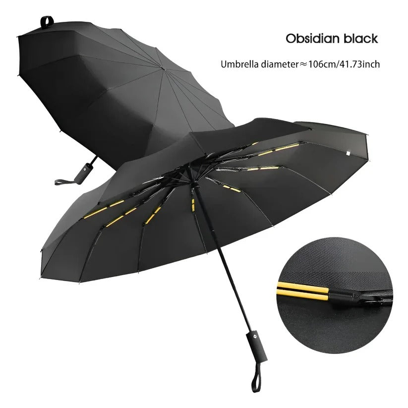 Kompakter Taschenschirm mit doppelten Streben und UV-abweisender Bespannung für Regen, Sonne und Reisen – ca. 106 cm Durchmesser, faltbar, in 8 Farben