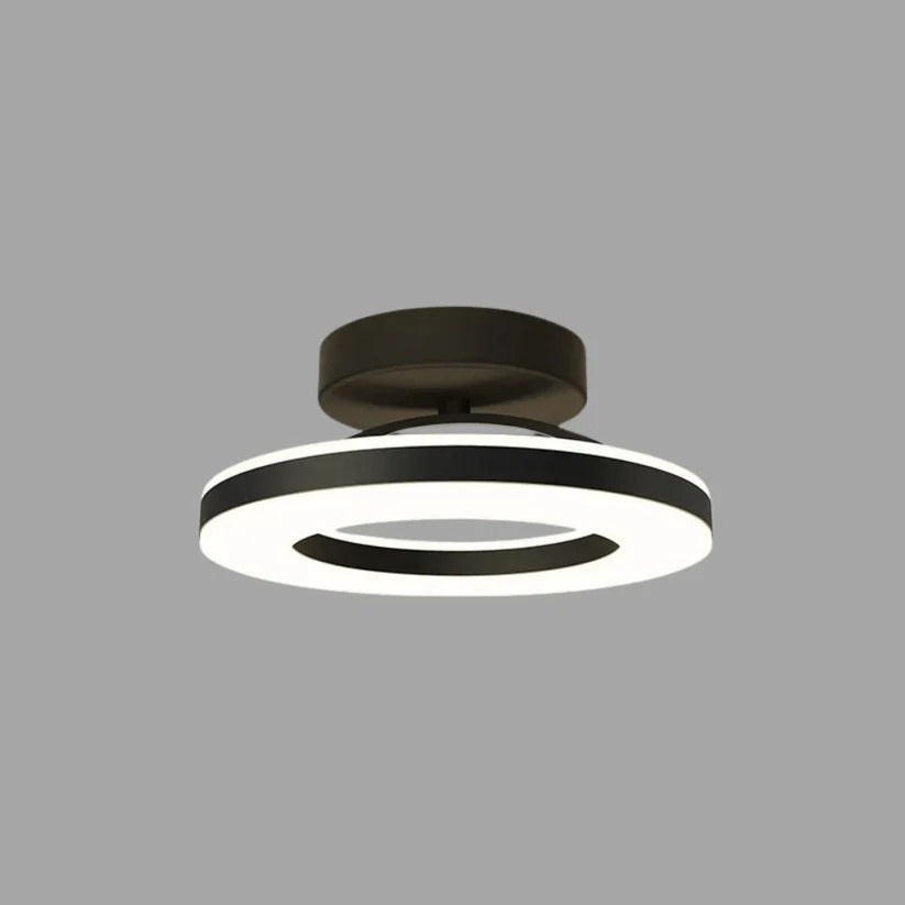 Runde LED-Deckenleuchte zum Aufbau für Schlafzimmer, Esszimmer und Flur – Lichtfarbe warm, neutral oder weiß wählbar, Schwarz oder Gold