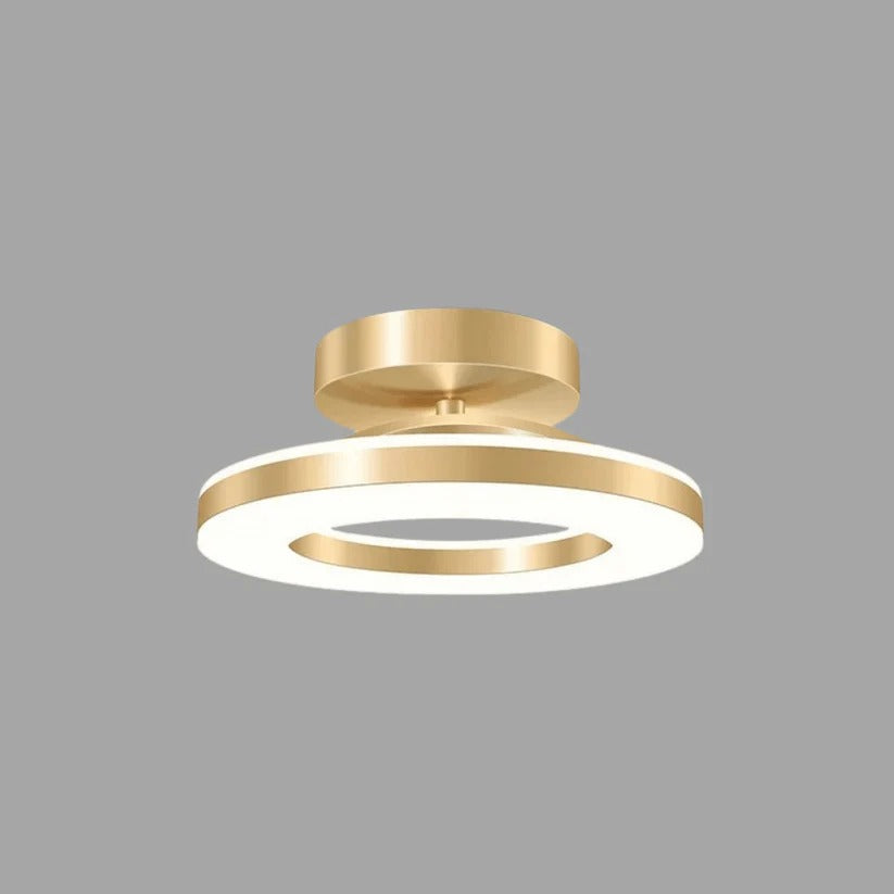 Runde LED-Deckenleuchte zum Aufbau für Schlafzimmer, Esszimmer und Flur – Lichtfarbe warm, neutral oder weiß wählbar, Schwarz oder Gold
