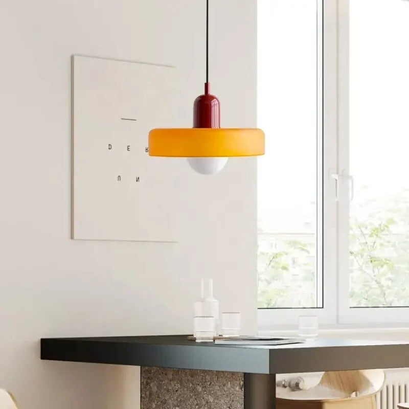 Retro-Pendelleuchte für Küche, Esszimmer und Schlafzimmer – Ø 25 cm, Kabel bis 150 cm, G9-Fassung, auch für Dachschrägen, 17 Farbkombinationen