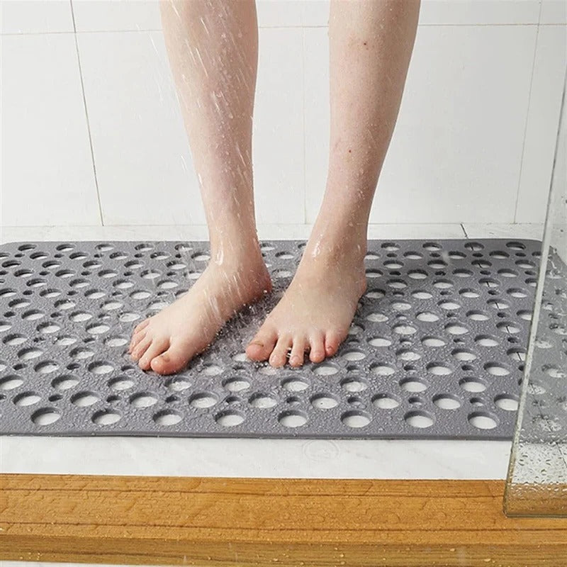 Rutschfeste Duschmatte mit Saugnäpfen und Wasserablauf für Dusche und Badezimmer – quadratisch, 50 × 50 cm, waschbar, 7 Farben