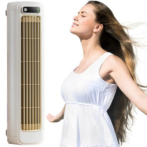 Tragbarer Akku-Tischventilator mit 90° Oszillation für kleine Innenräume – 3 Stufen, 36 dB, Touch-Bedienung, ca. 31 cm hoch, Weiß oder Grau