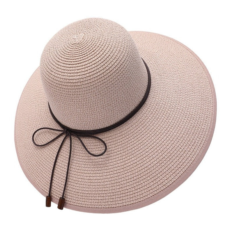 Faltbarer Sommerhut mit breiter Krempe für Strand, Reise und Garten – größenverstellbar, leicht, atmungsaktiv, in Weiß, Beige, Blau oder Rosa