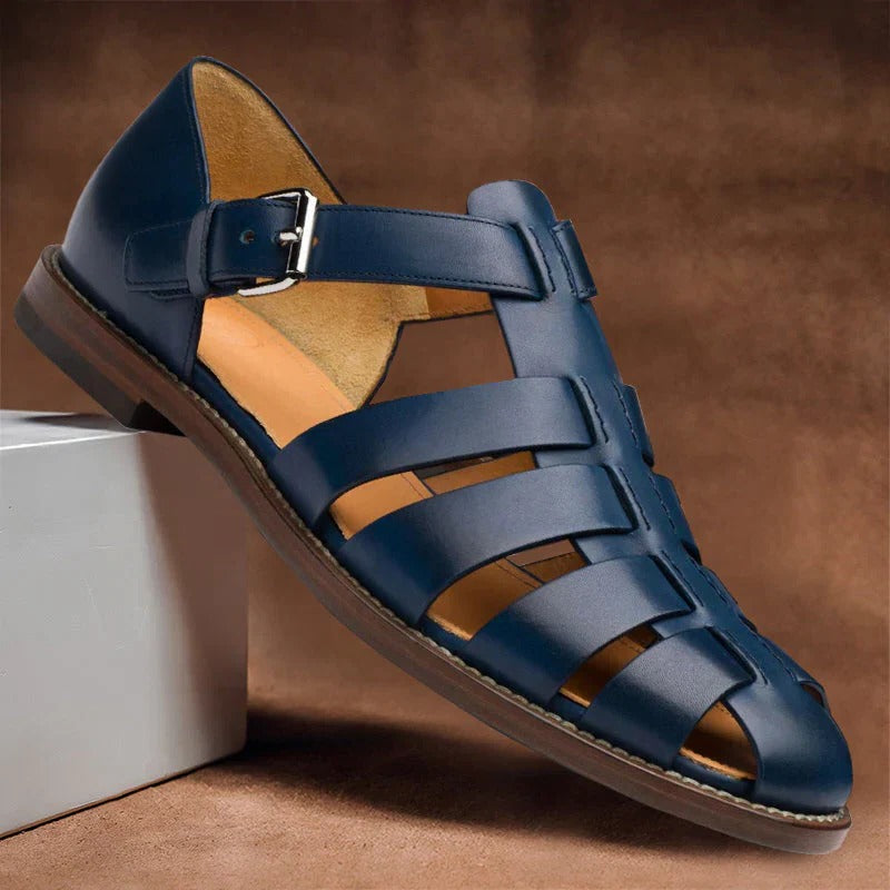 Herren-Fischersandalen mit Schnallenriemen und geflochtenen Riemen für Sommer und Freizeit – geschlossene Zehenpartie, US 6 bis 14, 5 Farben