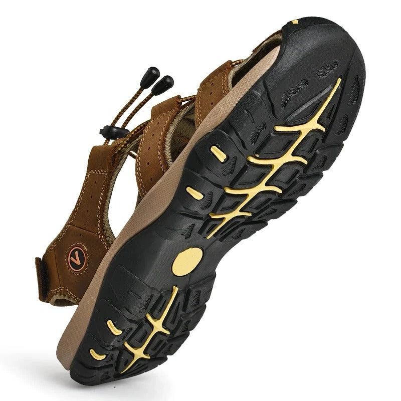 Herren-Trekkingsandalen mit Schnellschnürung und Zehenkappe für Sommer, Freizeit und Outdoor – rutschfeste Gummisohle, US 5 bis 11, 5 Farben