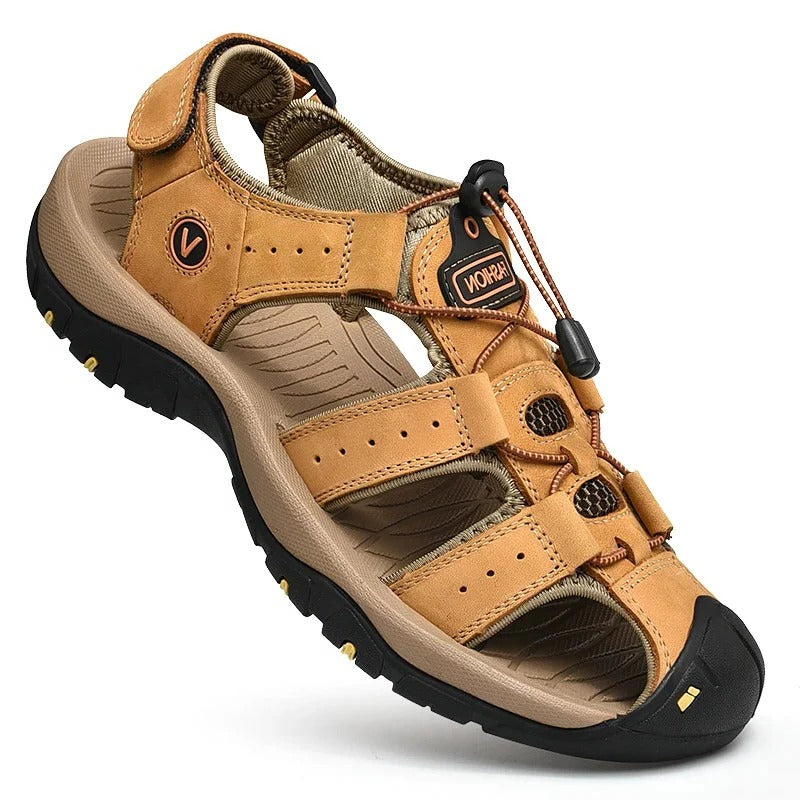 Herren-Trekkingsandalen mit Schnellschnürung und Zehenkappe für Sommer, Freizeit und Outdoor – rutschfeste Gummisohle, US 5 bis 11, 5 Farben