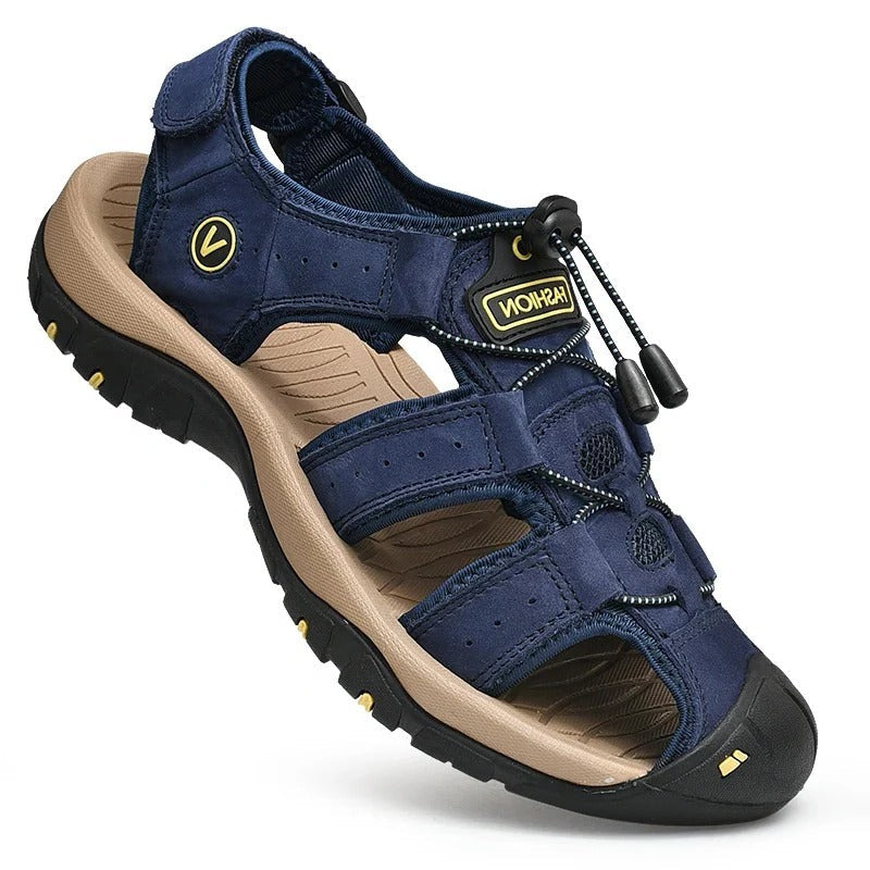 Herren-Trekkingsandalen mit Schnellschnürung und Zehenkappe für Sommer, Freizeit und Outdoor – rutschfeste Gummisohle, US 5 bis 11, 5 Farben