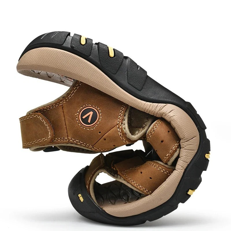 Herren-Trekkingsandalen mit Schnellschnürung und Zehenkappe für Sommer, Freizeit und Outdoor – rutschfeste Gummisohle, US 5 bis 11, 5 Farben
