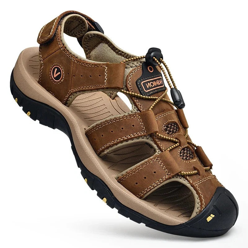 Herren-Trekkingsandalen mit Schnellschnürung und Zehenkappe für Sommer, Freizeit und Outdoor – rutschfeste Gummisohle, US 5 bis 11, 5 Farben