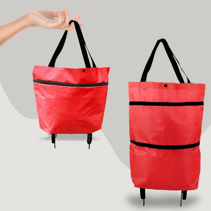 Faltbare Einkaufstasche mit Rollen als 2-in-1-Trolley für Einkauf, Wäsche und Reisen – geräumig, platzsparend verstaubar, in 6 Farben