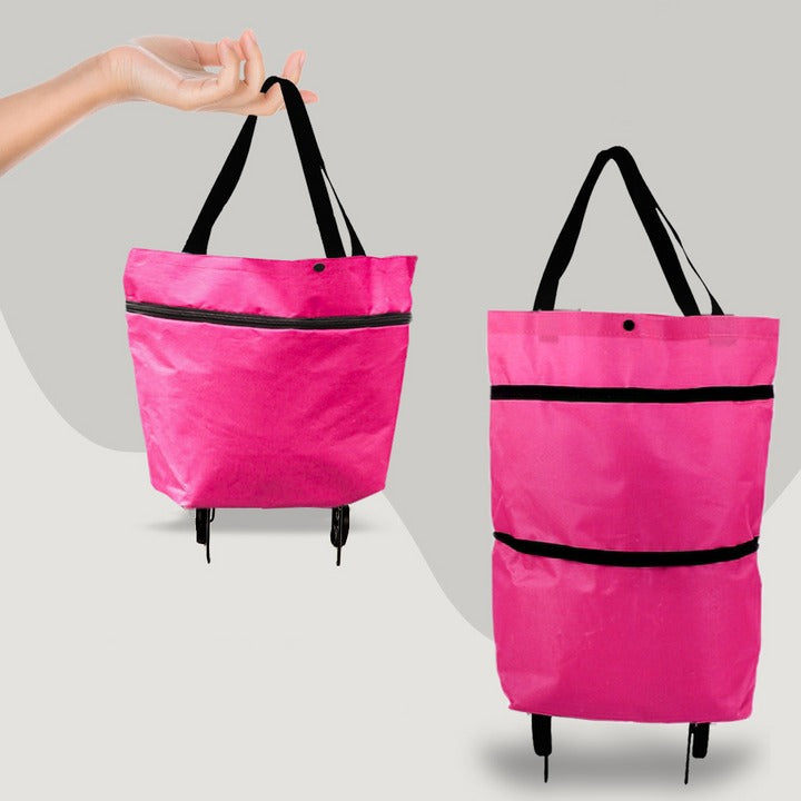 Faltbare Einkaufstasche mit Rollen als 2-in-1-Trolley für Einkauf, Wäsche und Reisen – geräumig, platzsparend verstaubar, in 6 Farben