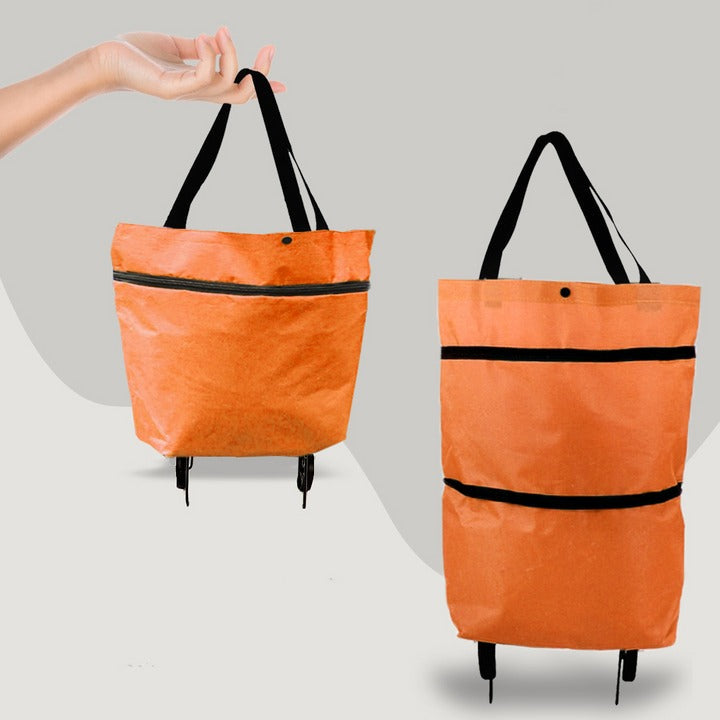 Faltbare Einkaufstasche mit Rollen als 2-in-1-Trolley für Einkauf, Wäsche und Reisen – geräumig, platzsparend verstaubar, in 6 Farben