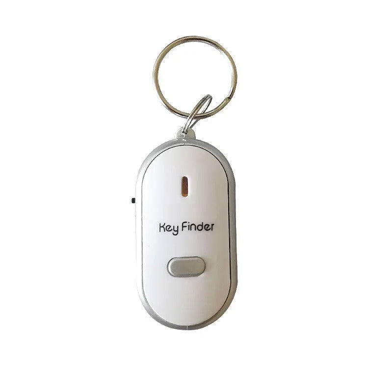 Schlüsselfinder mit Pfeif-Aktivierung für Schlüsselbund und Tasche – Piepton und Blinklicht, rote LED-Taschenlampe, bis ca. 7 m, 5 Farben