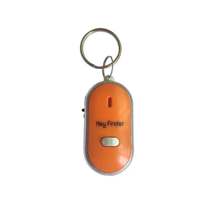 Schlüsselfinder mit Pfeif-Aktivierung für Schlüsselbund und Tasche – Piepton und Blinklicht, rote LED-Taschenlampe, bis ca. 7 m, 5 Farben
