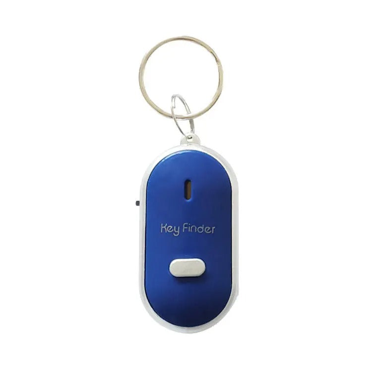Schlüsselfinder mit Pfeif-Aktivierung für Schlüsselbund und Tasche – Piepton und Blinklicht, rote LED-Taschenlampe, bis ca. 7 m, 5 Farben