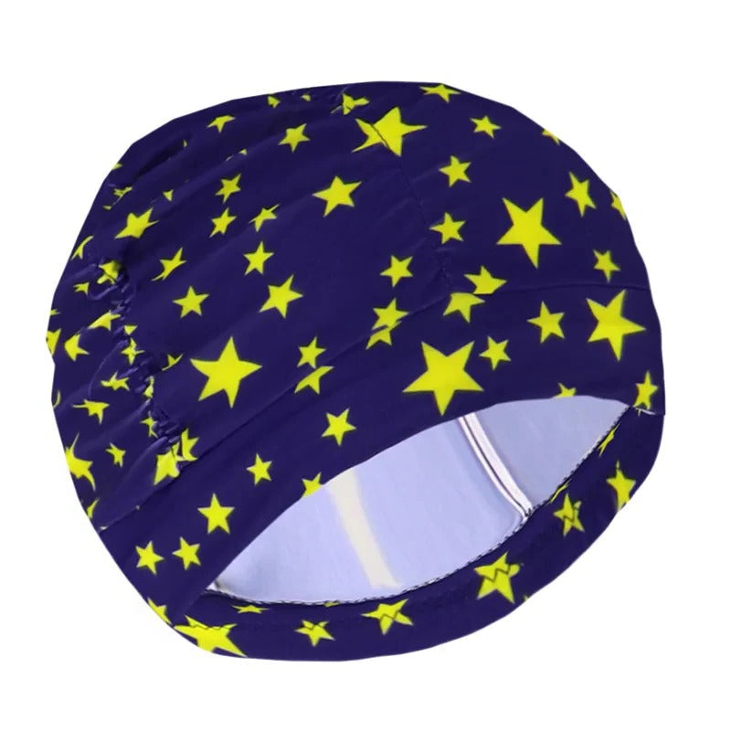 Dehnbare Badekappe im Turban-Stil für Damen und Mädchen mit langen Haaren – ca. 54 × 15 cm, gedrehte Front, schnell trocknend, 15 Farben und Muster