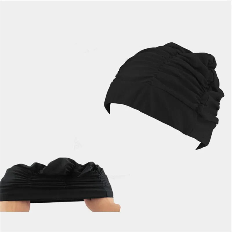 Dehnbare Badekappe im Turban-Stil für Damen und Mädchen mit langen Haaren – ca. 54 × 15 cm, gedrehte Front, schnell trocknend, 15 Farben und Muster