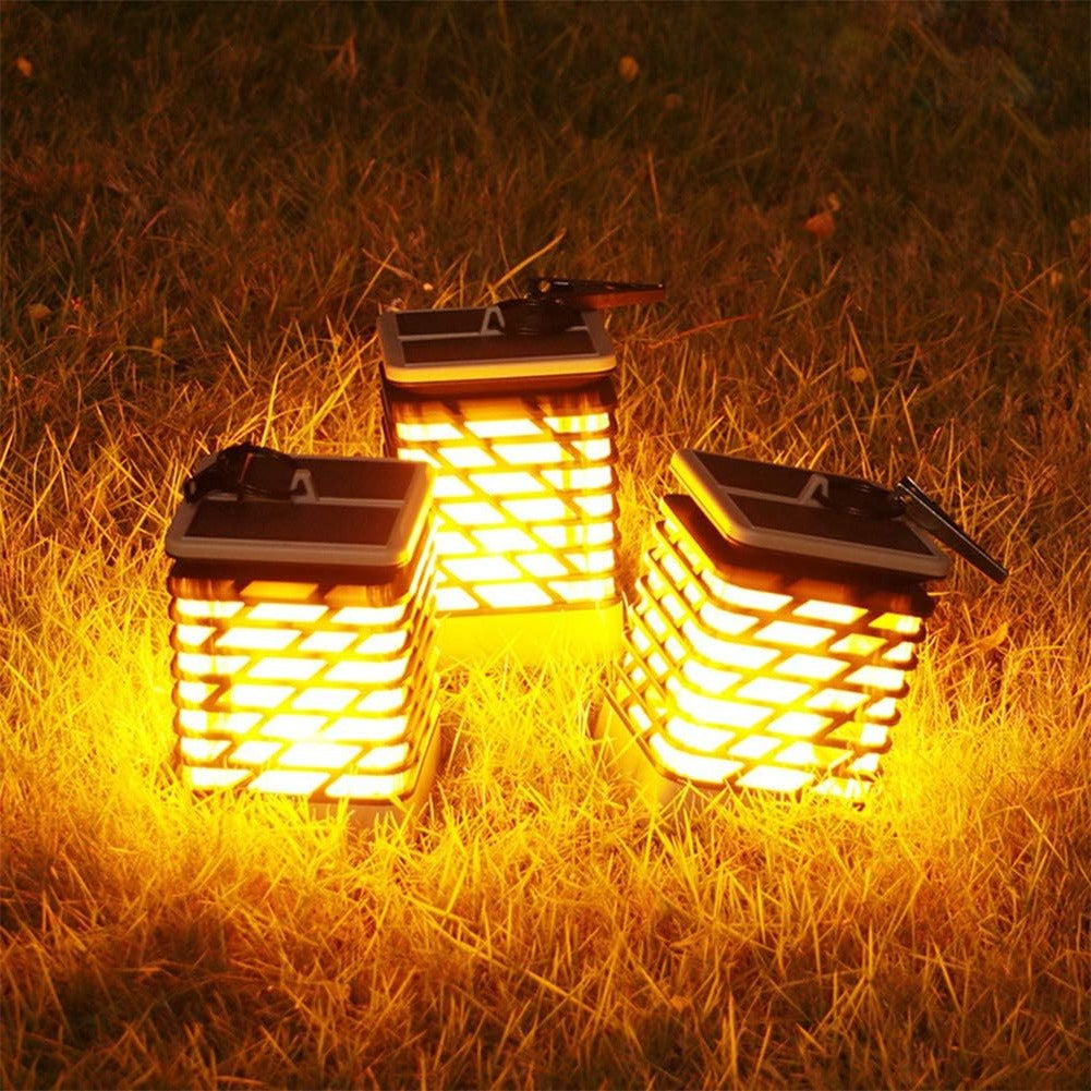 Solar-Gartenlaterne mit Rillenmuster aus ABS für Garten, Terrasse und Weg – warmweißes LED-Licht, Dämmerungsautomatik, IP44, ca. 24 cm hoch