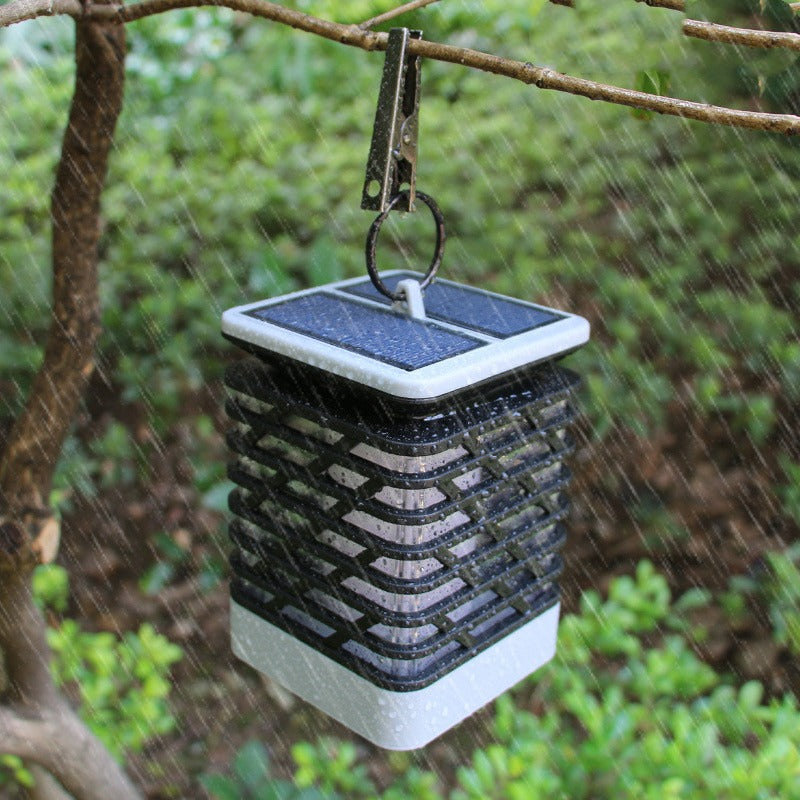 Solar-Gartenlaterne mit Rillenmuster aus ABS für Garten, Terrasse und Weg – warmweißes LED-Licht, Dämmerungsautomatik, IP44, ca. 24 cm hoch
