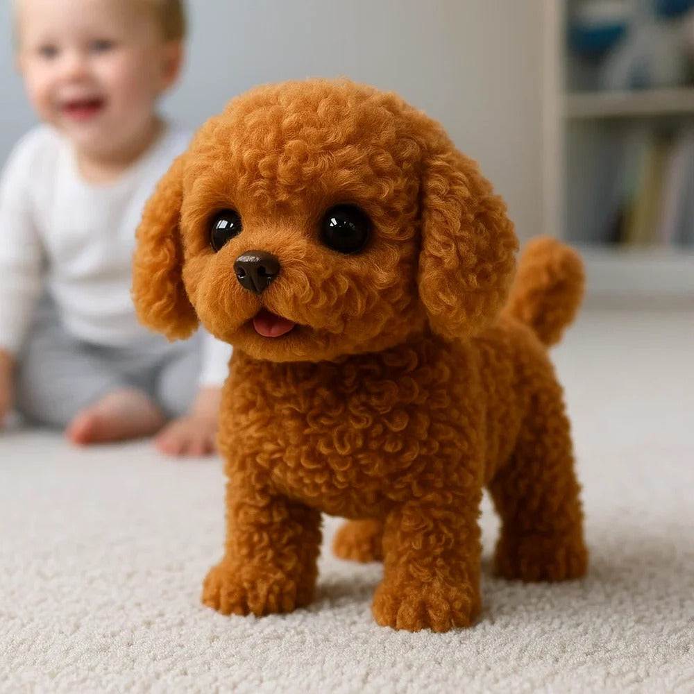 Interaktiver Plüschhund mit Lauf- und Bellfunktion als Spielgefährte für Kinder und Erwachsene – ca. 30 × 20 × 15 cm, realistisch, 3 Farben