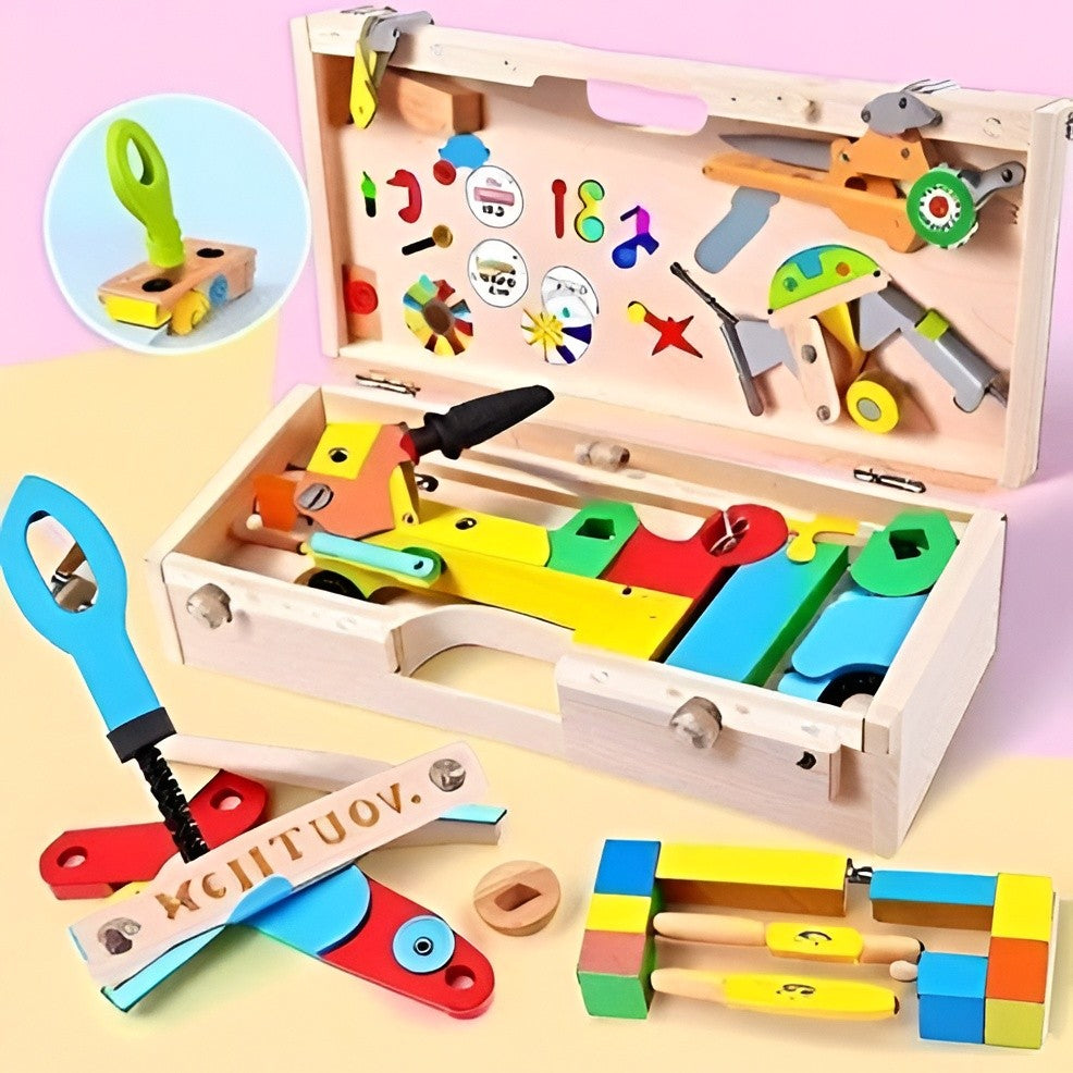 Werkzeugkoffer-Spielset für Kinder zum Bauen und Schrauben im Kinderzimmer – 35 Teile, ab 3 Jahren, Tragekoffer