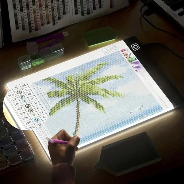 LED-Leuchtplatte A4 zum Abpausen für Zeichnen, Kalligrafie und Handarbeit – 29,7 × 21 cm, 3 Helligkeitsstufen, USB, flimmerfrei