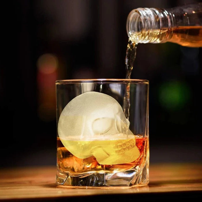 Eiswürfelform in Totenkopf-Form für Drinks, Partys und Halloween – 10 Mulden, ca. 22 × 11 × 2,3 cm, flexibel, auch für Schokolade