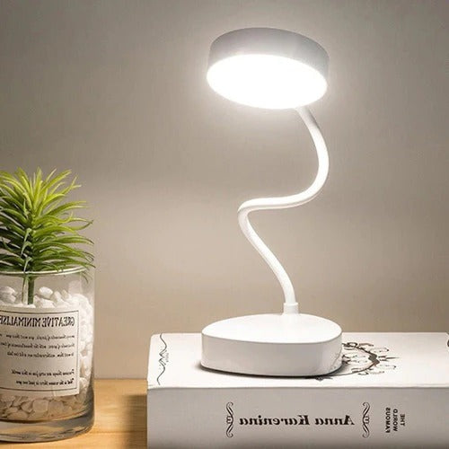 LED-Leselampe mit Touchsteuerung und flexiblem Schwanenhals für Nachttisch und Schreibtisch – dimmbar, USB-betrieben, ca. 34 cm hoch, Weiß