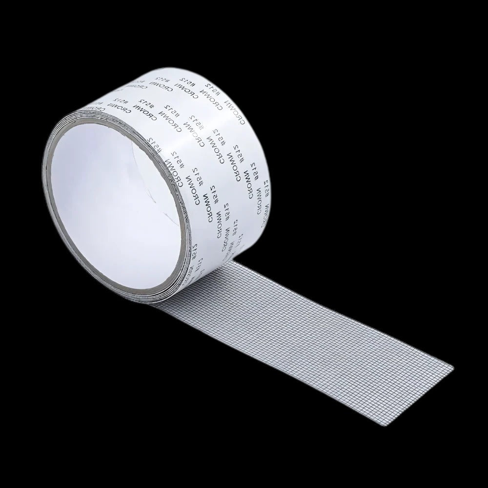 Selbstklebendes Reparaturband für Fliegengitter, Netze und Zeltstoff drinnen und draußen – 200 × 5 cm, Glasfaser, wasserfest, 3 Farben