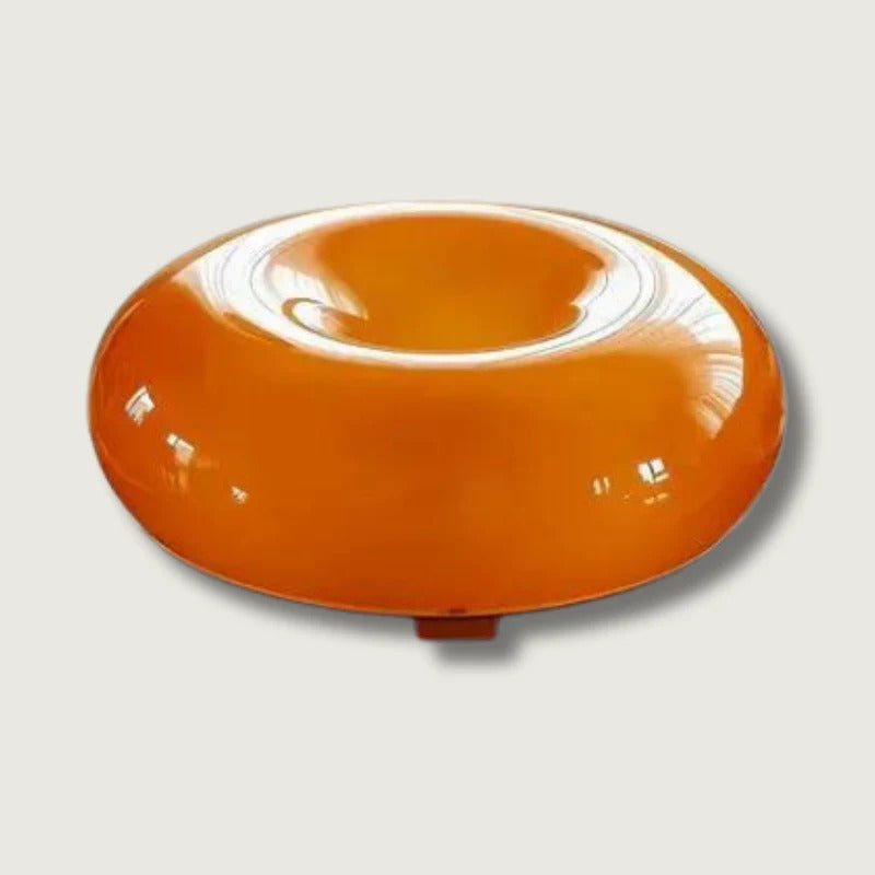 Donut LED-Lampe mit Touch-Bedienung als Tischleuchte für Schlafzimmer, Wohnzimmer und Schreibtisch – runde Form, Orange oder Weiß