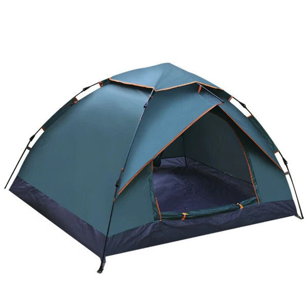 Kuppelzelt mit Schnellaufbau für Camping, Festival und Strand – vormontiertes Faltgestänge, schnell aufgestellt, in Grün und Blau