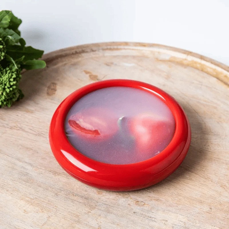 Frischhalter für angeschnittenes Obst und Gemüse im Kühlschrank – Aufbewahrungsdose für halbe Zwiebel, Tomate, Avocado oder Zitrone, 4 Formen