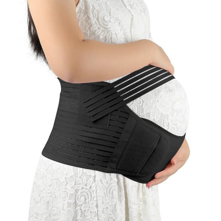 Schwangerschafts-Stützgürtel für Babybauch und Alltag in der Schwangerschaft – Bauchband in S bis XXL, Schwarz, Weiß oder Rosa