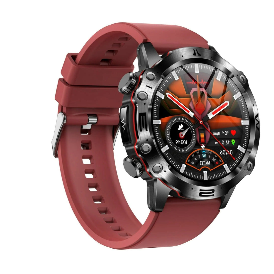 Multifunktionale Smartwatch für Alltag, Sport und Freizeit – Uhr mit Wellness-Funktionen, 5 Ausführungen von Schwarz bis Rot