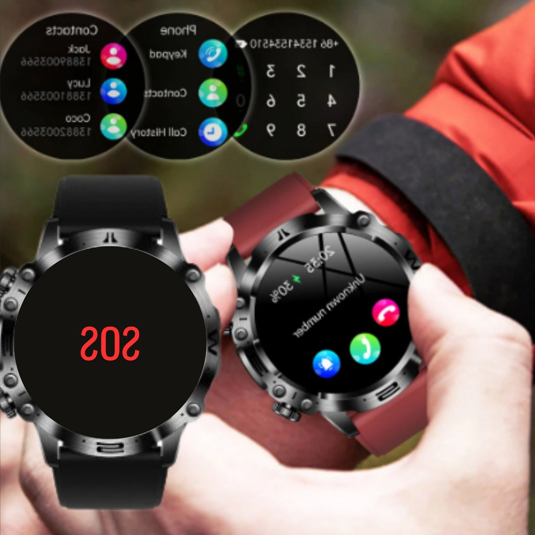 Multifunktionale Smartwatch für Alltag, Sport und Freizeit – Uhr mit Wellness-Funktionen, 5 Ausführungen von Schwarz bis Rot