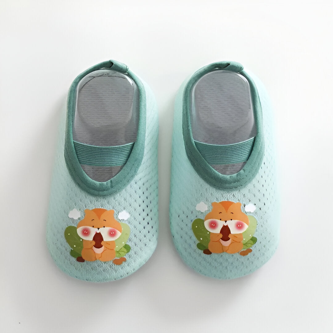 Rutschfeste Babyschuhe mit Cartoon-Tiermotiv für die ersten Schritte drinnen – Lauflernschuhe in S bis XL, 7 Motive