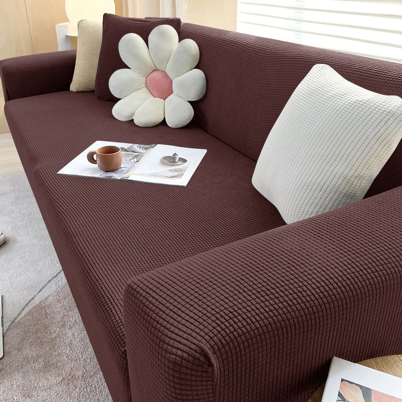 Elastischer Sofabezug als Schutzhülle für Sofa und Couch im Wohnzimmer – dehnbar, zum Überziehen, maschinenwaschbar, in 10 Farben
